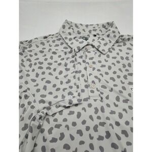 Graham Luxe Mens Grey Animal Print Golf Polo Shirt White GL1053M Large